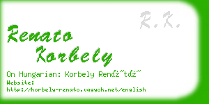 renato korbely business card